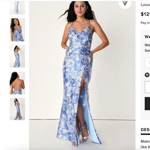 Lulus Extravagant Taste Light Blue Floral Jacquard Mermaid Maxi Dress